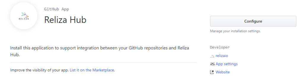 Reliza Hub Application on GitHub